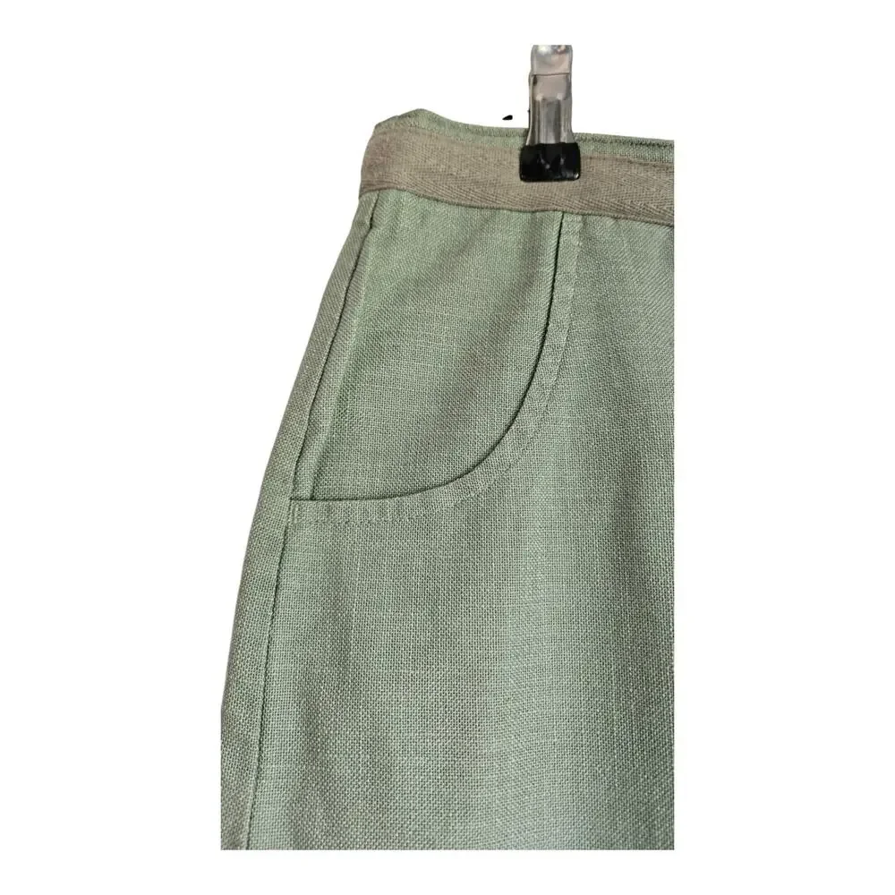 Woolrich Skirt Size 12 Olive Green 100% Cotton Front Pockets